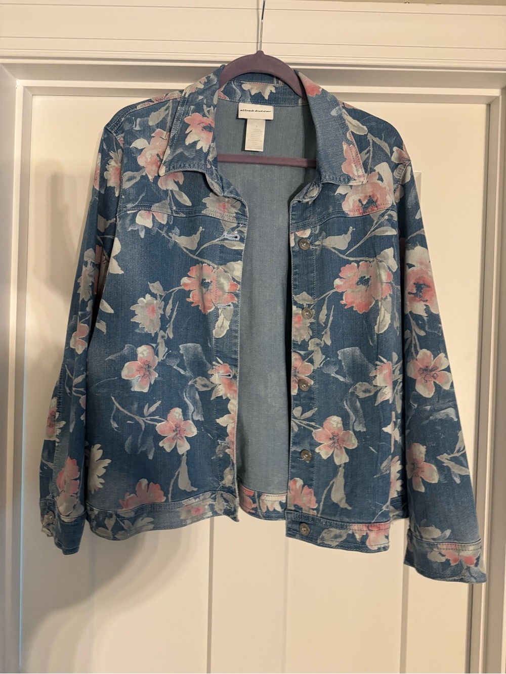 🌸Vintage Alfred Dunner 90’s Floral Denim Oversized Lightweight Jacket | L - Picture 3 of 12